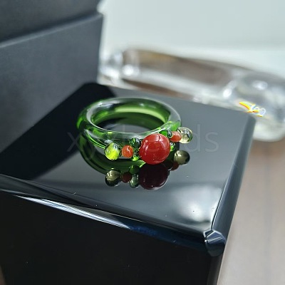 Handmade Lampwork Finger Rings WG98E45-01-1