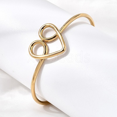 304 Stainless Steel Cuff Bangles for Women BJEW-Z150-02G-01-1
