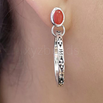 Bohemian Style Alloy Resin Dangle Stud Earrings FS-WG5E673-02-1