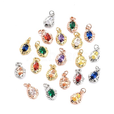 Brass Micro Pave Cubic Zirconia Pendant ZIRC-P089-19-1