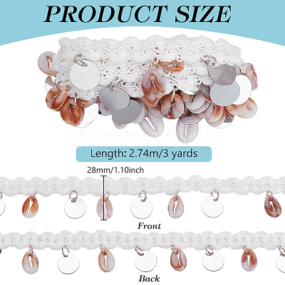 3 Yards Ethnic Style Cotton Fringe Lace Ribbon OCOR-WH0100-35F-1