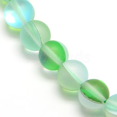 Synthetic Moonstone Beads Strands G-F142-10mm-05-1