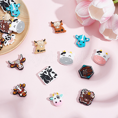 13 Styles Cattle Food Grade Eco-Friendly Silicone Focal Beads SIL-AN0001-04-1