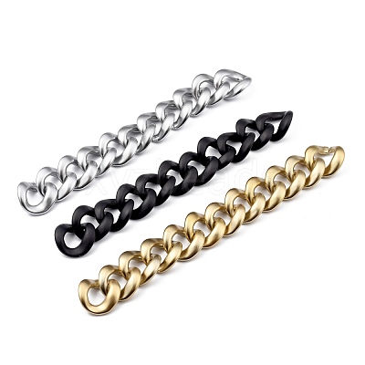 Handmade Spray Painted CCB Plastic Curb Chains AJEW-JB00737-1