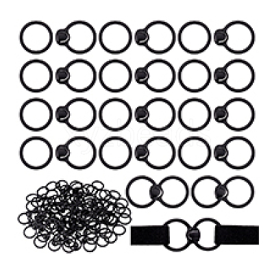 Ring Plastic Front Closure Bra Hook FIND-WH0291-30-1