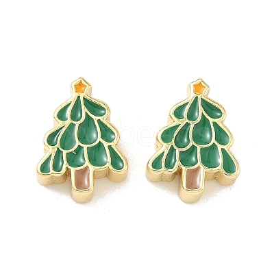 Christmas Brass Enamel Beads KK-I474-G23-1