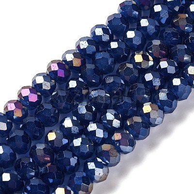 Baking Electroplate Glass Beads Strands DGLA-A039-J8mm-B04-1