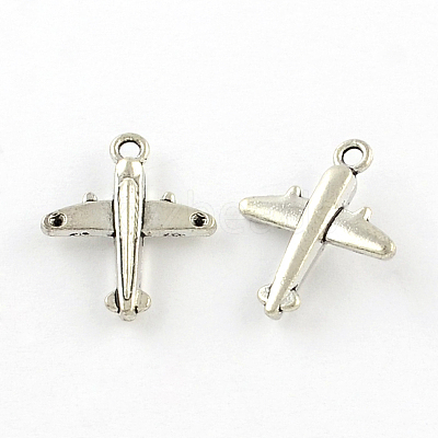 Tibetan Style Zinc Alloy Passenger Airplane Pendants TIBEP-R334-349AS-RS-1