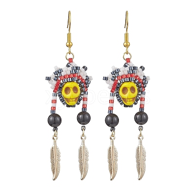 Iron Dangle Stud Earring EJEW-MZ00189-04-1