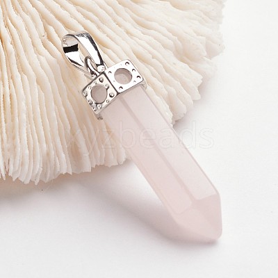 Bullet Brass Gemstone Pointed Pendants G-F218-10J-1