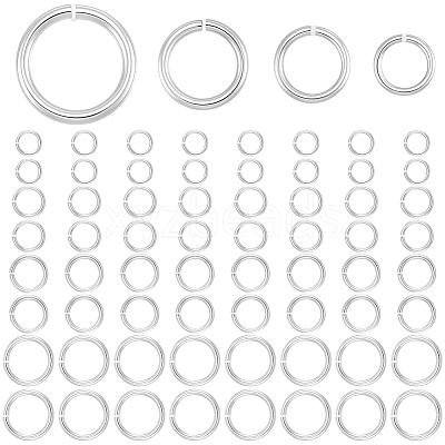 600Pcs 4 Styles 304 Stainless Steel Open Jump Rings STAS-BBC0010-03-1
