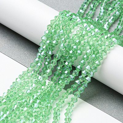 Transparent Electroplate Glass Beads Strands EGLA-A039-T3mm-A24-1