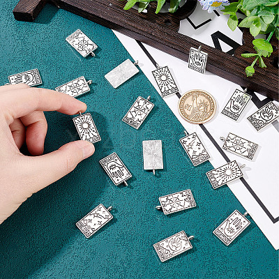 30Pcs 5 Style Tibetan Style Alloy Pendants FIND-SC0003-74-1