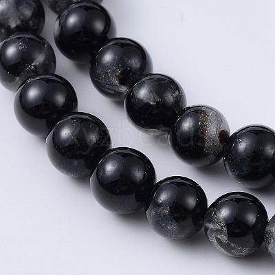 Natural Black Tourmaline Beads Strands G-F666-05A-4mm-1