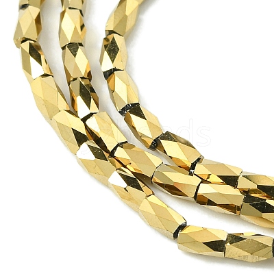 Electroplate Glass Beads Strands X-GLAA-Q101-02B-FP01-1