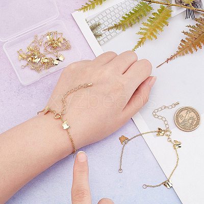 10Pcs Brass Curb Chains Bracelet Making AJEW-UN0001-19-1