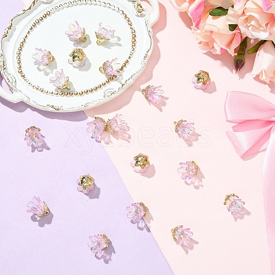 20Pcs Acrylic Flower Charms TACR-YW0003-18G-1