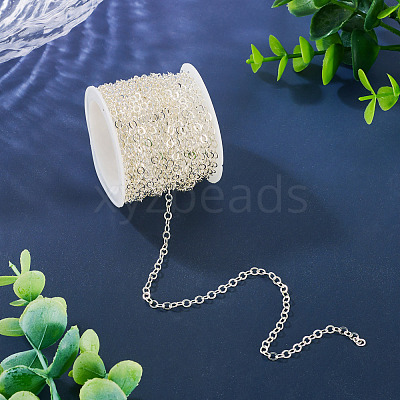 5M Brass Flat Oval Cable Chains CHC-TADJ0001-02S-1