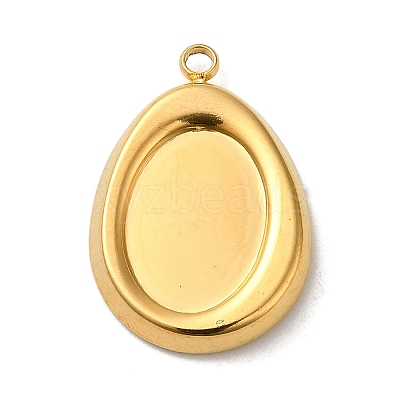 304 Stainless Steel Pendant Cabochon Settings For Enamel STAS-D013-01B-G-1
