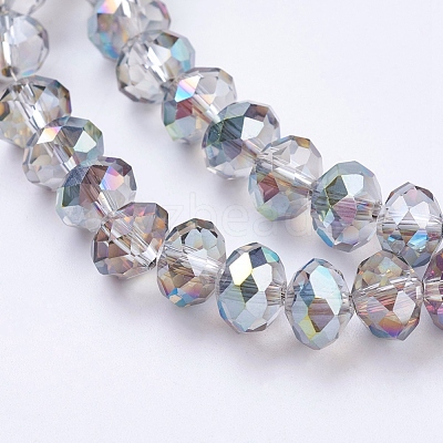 Faceted Electroplate Glass Rondelle Bead Strands X-EGLA-S010-6-1