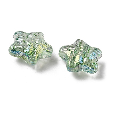 UV Plating Transparent Acrylic Beads OACR-G051-01D-1