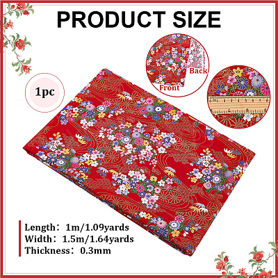 Japanese-style Cotton Fabric DIY-WH0780-30A-1