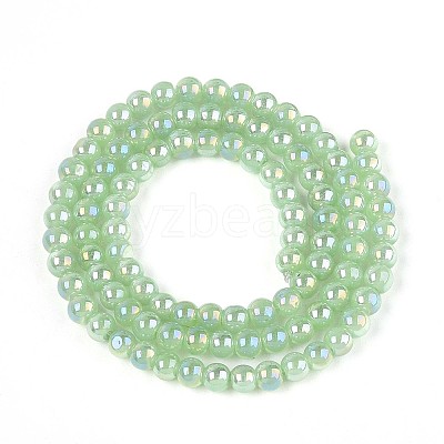 Electroplate Imitation Jade Glass Beads Strands LS-GLAA-T032-J4mm-AB03-1