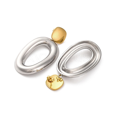 304 Stainless Steel Dangle Stud Earrings EJEW-K296-02GP-08-1