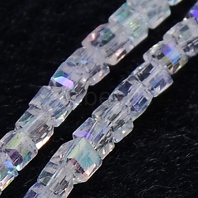 Electroplate Glass Bead Strands EGLA-J028-4x4mm-AB21-1