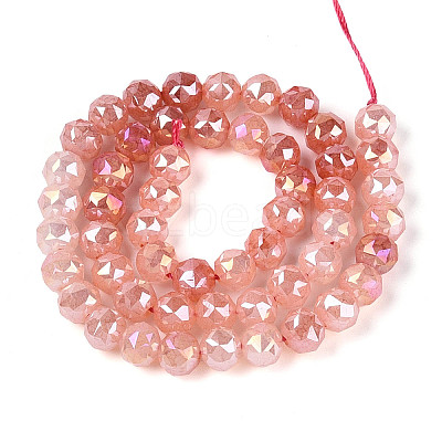 Anti-Tarnish Electroplate Glass Beads Strands GLAA-N064-8mm-06-1