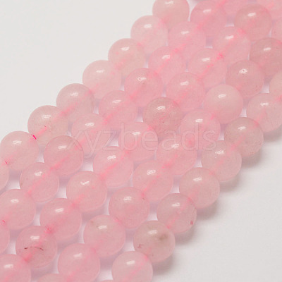 Natural Rose Quartz Bead Strands G-G735-46-6mm-1