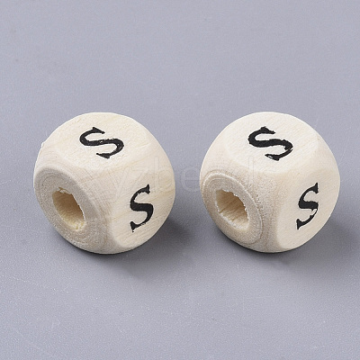 Printed Natural Wood Beads WOOD-T026-001S-1