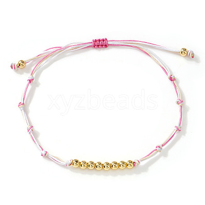 Brass Round Beads Braided Bead Bracelets AZ5003-7-1