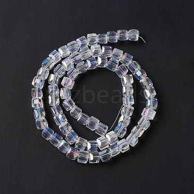 Electroplate Glass Beads Strands EGLA-D018-8x8mm-01-1