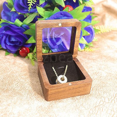Wood Visible Window Pendant Storage Box PW-WG85001-01-1