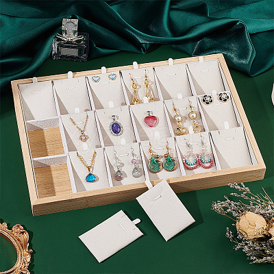 18-Grid Bamboo Pendant Necklaces Displays Plate NDIS-WH0006-07-1