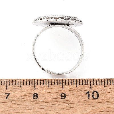 Vintage Adjustable Iron Finger Ring Components Alloy Cabochon Bezel Settings PALLOY-Q300-25AS-NR-1