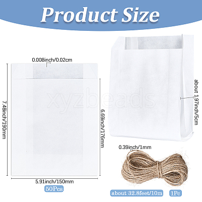 50Pcs Rectangle Paper Baking Bags CARB-SP0001-05C-01-1