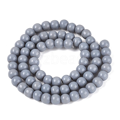 Opaque Solid Color Glass Beads Strands GLAA-T032-P6mm-25-1