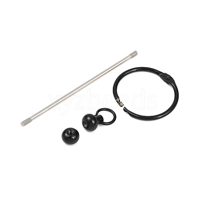 Iron Bar Beadable Keychain Clasps AJEW-R004-02EB-1