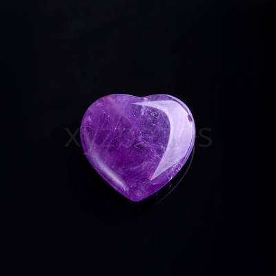 Natural Amethyst Love Heart Stone PW-WG32553-01-1