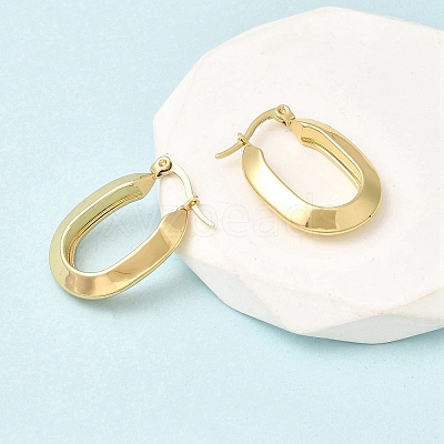 Oval 201 Stainless Steel Hoop Earrings EJEW-Z151-06G-1