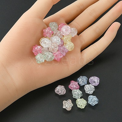 Transparent Crackle Acrylic Beads CACR-YW0001-08-1