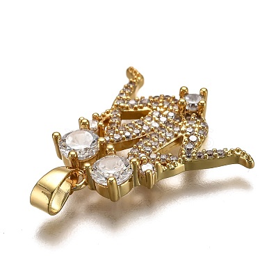 Brass Clear Cubic Zirconia Constellation Charms KK-J278-33G-C-1
