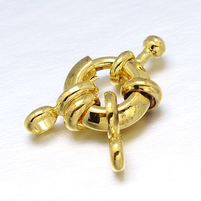 Brass Spring Ring Clasps KK-L082E-01G-1