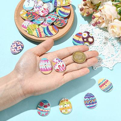 50Pcs 2-Hole Wood Buttons BUTT-CJC0004-02-1
