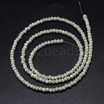 Faceted Rondelle Full Rainbow Plated Electroplate Glass Beads Strands X-EGLA-M004-2mm-A17-1