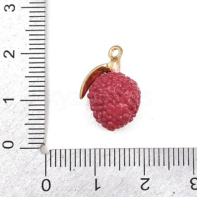 Fruit Alloy Enamel Pendants ENAM-P264-02H-G-1
