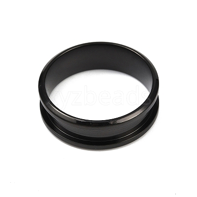 201 Stainless Steel Grooved Finger Ring Settings STAS-TAC0001-10E-B-1