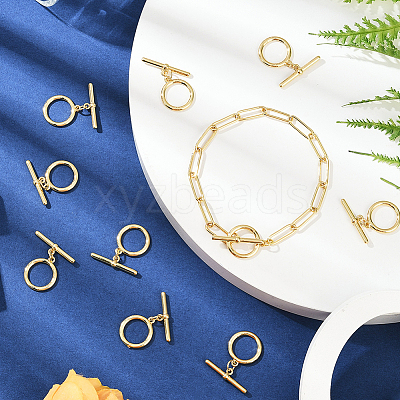 15 Sets Brass Toggle Clasps KK-BBC0021-11-1
